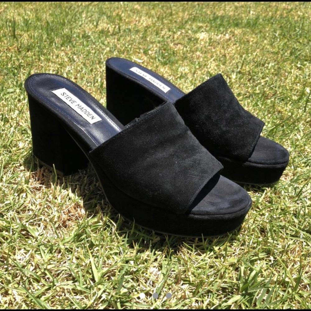 Steve Madden Black Suede Heels